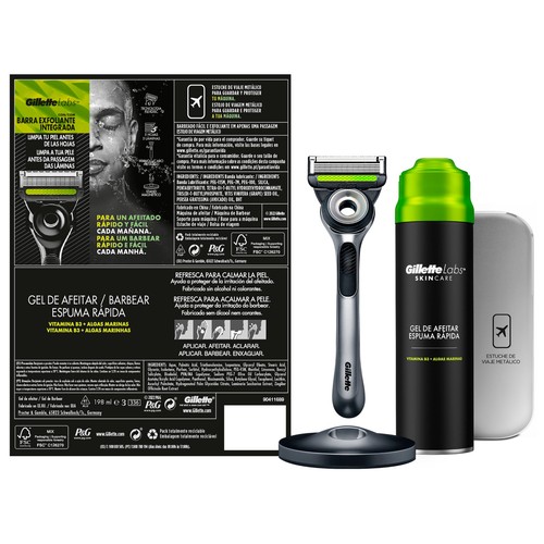 Caja con productos para el afeitado masculino GILLETTE Labs.