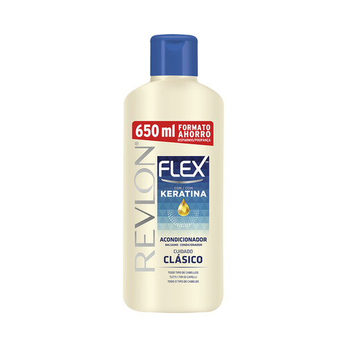 REVLON Bálsamo acondicionador con keratina, para todo tipo de cabellos REVLON Flex 650 ml.