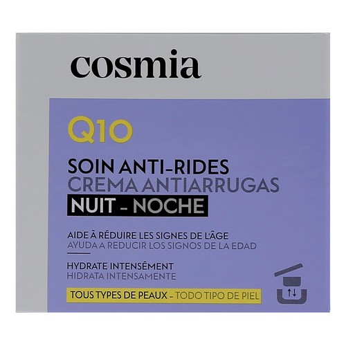 COSMIA Q10 Recarga de crema facial de noche antiarrugas, para todo tipo de pieles 50 ml.