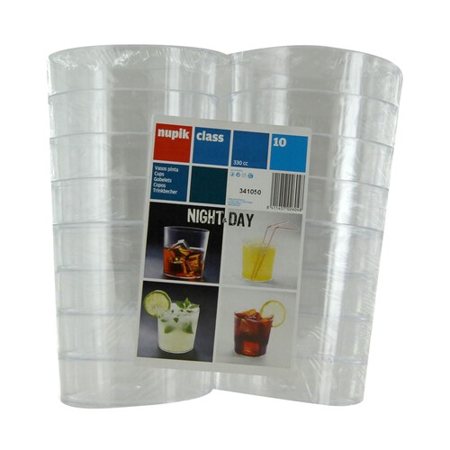 Pack de 10 vasos de plástico rígido para pinta 0,33 litros NUPIK.