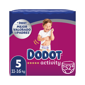 DODOT Pañales talla 5 para niños de 11 a 16 kilogramos DODOT Activity 52 uds.
