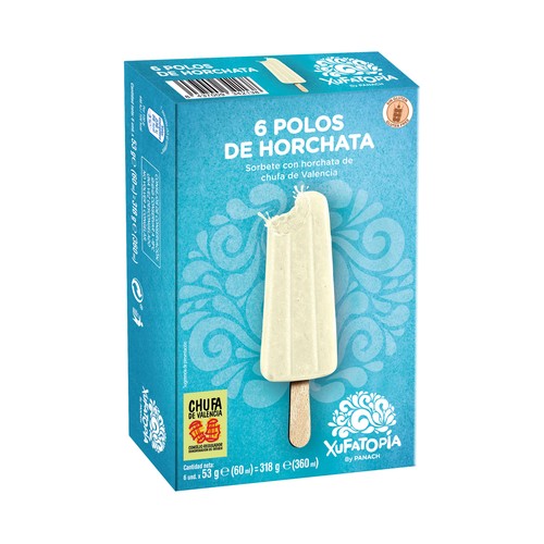 LA HORCHATERÍA DE PANACH Polo de sorbete con horchata de chufa de valencia 6 x 60 ml.
