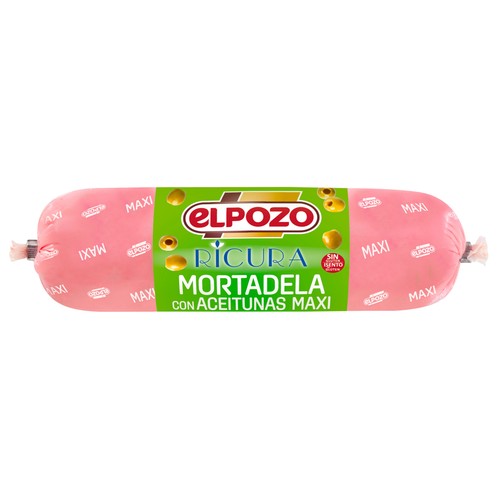 EL POZO Ricura Mortadela con aceitunas, sin gluten 900 g.