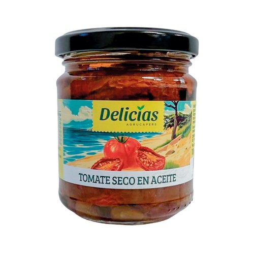 DELICIAS Tomates secados al sol en aceite cortado en mitades 100gr