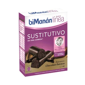 BIMANÁN Barritas de chocolate intenso (sustitutivo de una comida) BIMANÁN Línea 186 g.