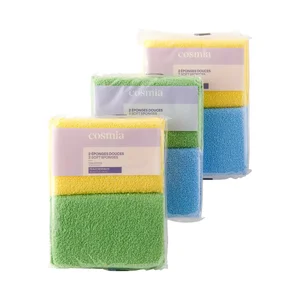 COSMIA Esponjas suaves con tejido de rizo, para pieles suaves 2 uds.