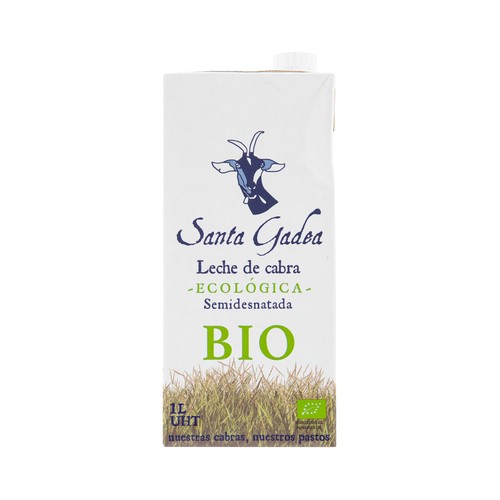 Leche semidesnatada de cabra ecológica SANTA GADEA 1 l.