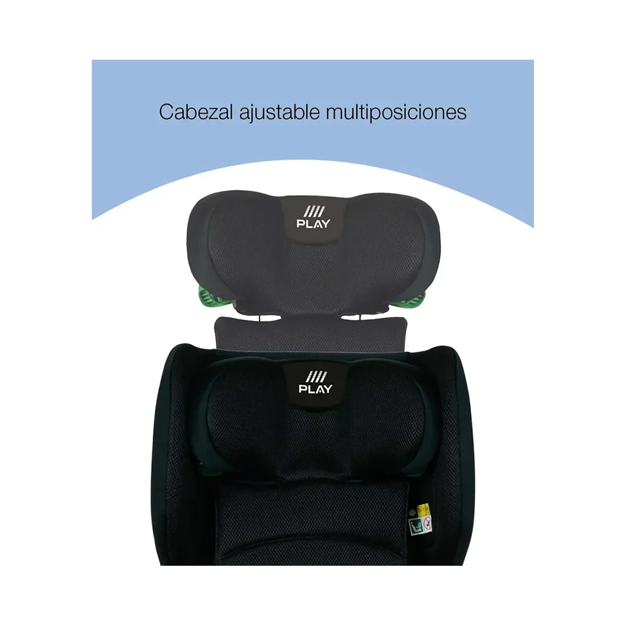 Silla auto One I Size (76 a 140 cm), cabezal ajustable multiposiciones, plegado ultracompacto, color negro