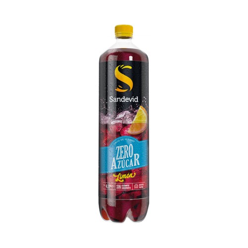SANDEVID Tinto de verano con limón zero azúcares y sin conservantes ni colorantes SANDEVID Zero botella de 1,5 l.