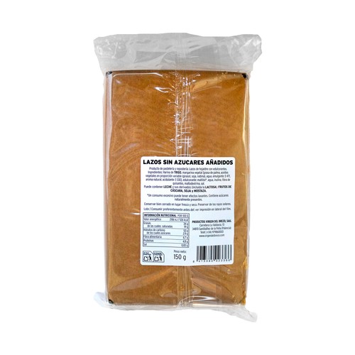 Lazos de hojaldre sin azúcares añadidos 150 g.