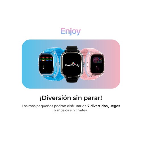 Smartwatch SAVEFAMILY Enjoy, Color Azul Glitter".
