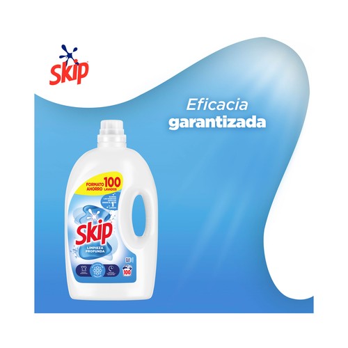 SKIP Active clean Detergente líquido para una limpieza profunda incluso en agua fria 100 ds.