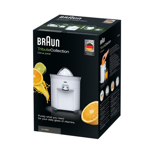 Exprimidor directo al vaso BRAUN CJ3050, 60W, 1 velocidad, antigoteo.