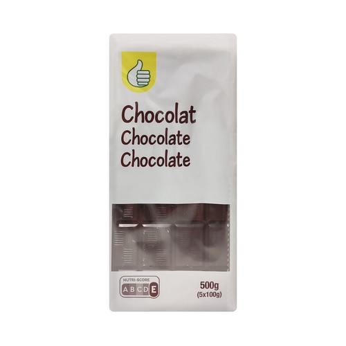PRODUCTO ECONÓMICO ALCAMPO Tabletas de chocolate negro 5 x 100 g.