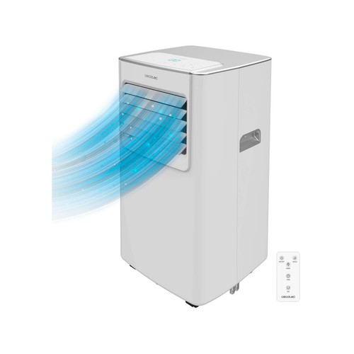 Aire acondicionado portátil CECOTEC ForceClima 7100 Soundless Pinguino, 7000 BTU, 780W, deshumidificación, área 20m2, mando a distancia, con temporizador.