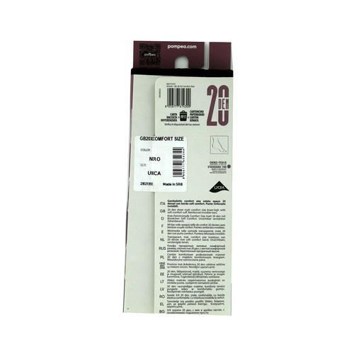 Minimedias transparentes con puño confort, POMPEA, color negro, tallla única.