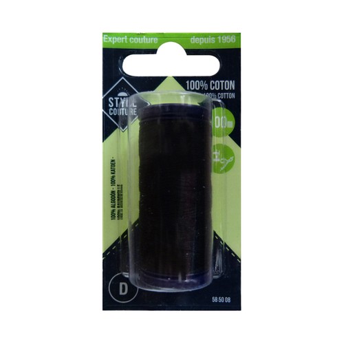 Hilo negro 100% algodón, 100m., STYLE.