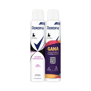 REXONA Invisible B&W Desodorante en spray para mujer antitranspirante hasta 48 horas 2 x 200 ml.