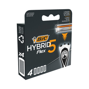Imagen de BIC Recambio de cuchillas de 5 hojas para maquinillas de afeitar BIC Hybrid 5 flex 4 uds.