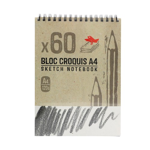 Cuaderno de dibujo A4 120g, 60 hojas, AUCHAN.