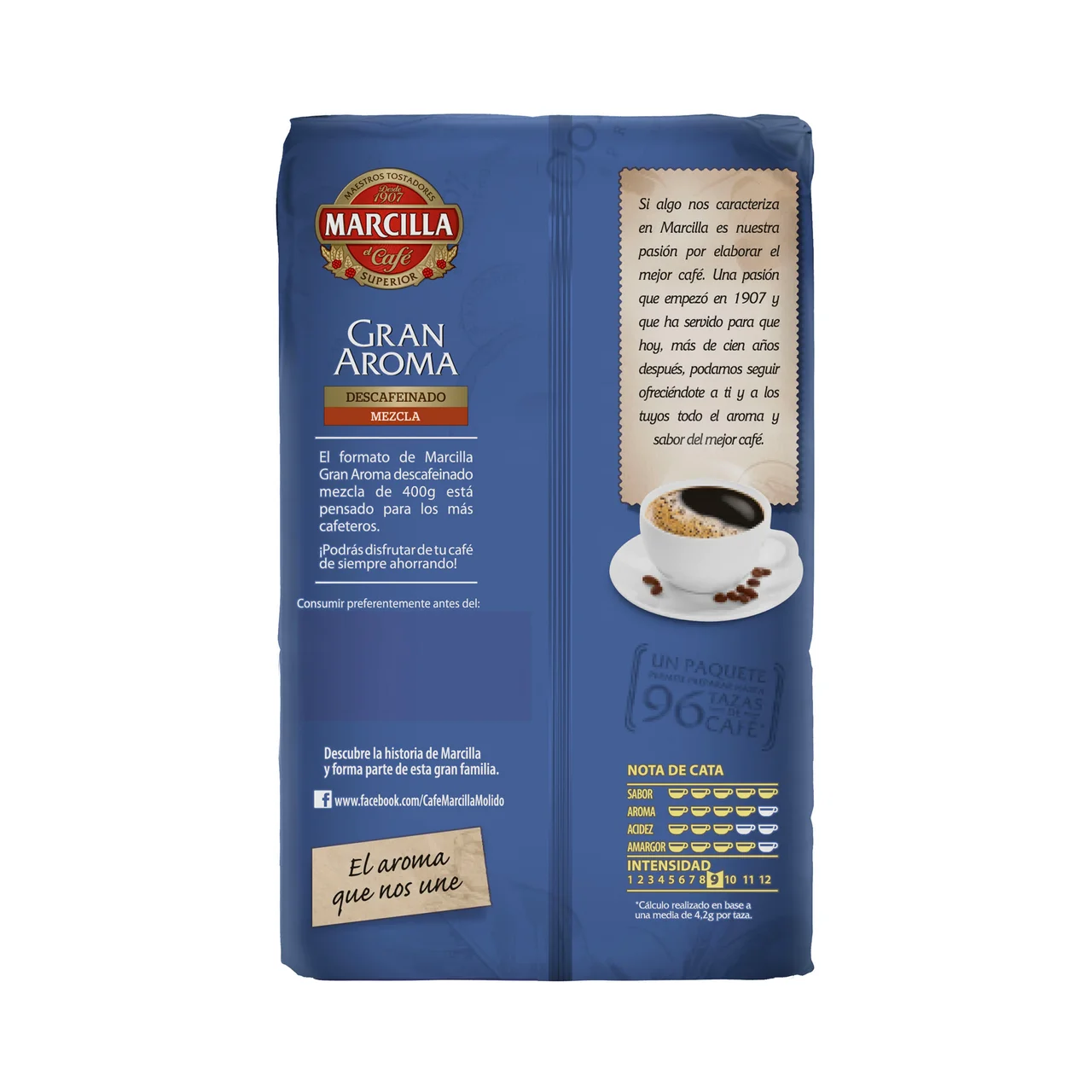 Café molido descafeinado mezcla 400 g.