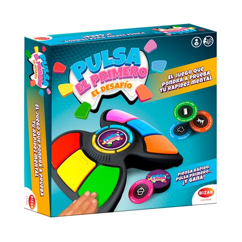 Pulsa el Primero El Desafío, Juego de mesa de rapidez y palabras +6 Años BIZAK