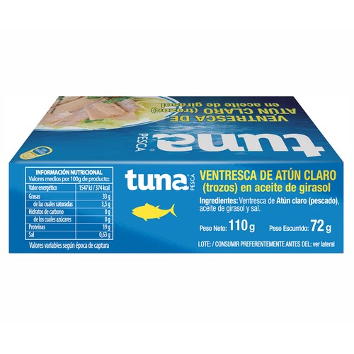 TUNAPESCA Trozos de ventresca en aceite de girasol 72 gr.