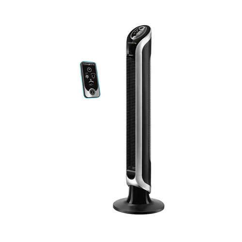 Ventilador de torre ROWENTA Eole Infinite Digital VU6670, potencia 40W, 3 velocidades, temporizador, control remoto , altura 100cm.