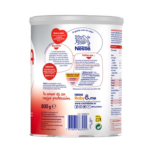 NIDINA 4 Leche (4) de crecimiento a partir de 24 meses 800 g.