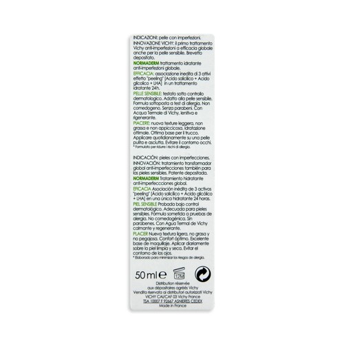 VICHY Tratamiento hidratante anti imperfecciones hipoalergénico, VICHY Normaderm 50 ml.