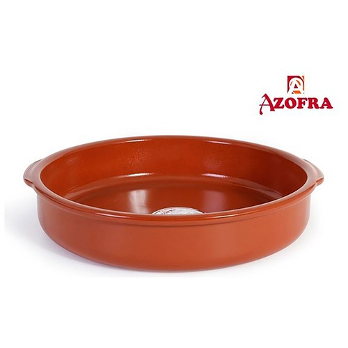 Cazuela barro sin plomo 36cm vitro. AZOFRA.