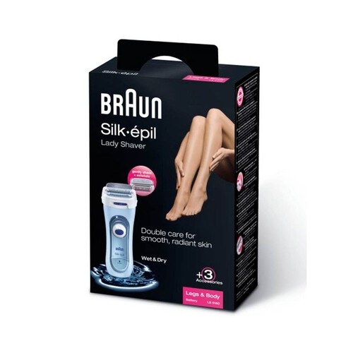 Afeitadora femenina BRAUN Silk-épil LS 5160,  seco y mojado, incluye 4 accesorios.