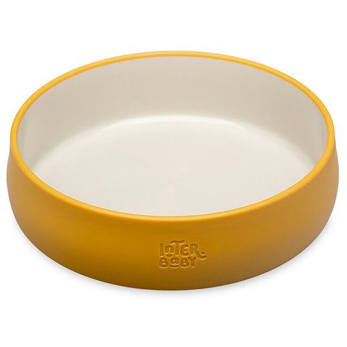 Vajilla de aprendizaje para bebés, 4 piezas, color amarillo, INTERBABY.