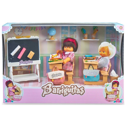 Conjunto de juego Escuela con muñeca incluida, BARRIGUITAS.