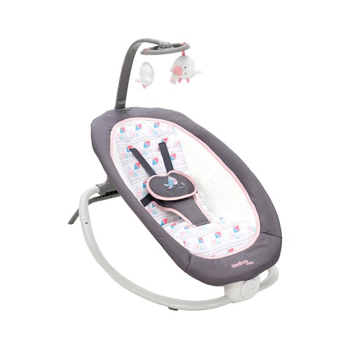 Hamaquita musical Fold pajarito rosa, 7 melodías, hasta 9kg, ASALVO.