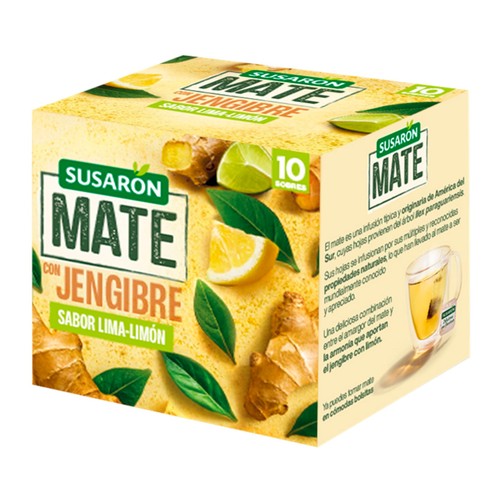 SUSARON Mate con jengibre sabor lima limón 10 uds. 15 g.