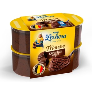 Imagen de LA LECHERA Mousse de chocolate con un 50% mínimo de cacao, de Nestlé 4 x 59 g.