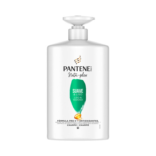 PANTENE Champú con acción suavizante y anti encrespamiento para cabellos apagados o encrespados PANTENE Suave & liso 1 l.