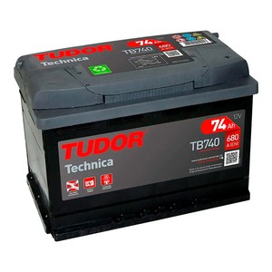 Imagen de Batería de coche 74Ah, arranque 680A, 12v, L: 27,8cm, A: 17,5cm, H: 19cm, TUDOR.