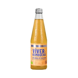 VIVER Kombucha ecológica de cúrcuma y jengibre 330 ml.