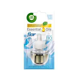 AIR WICK Recambio ambientador eléctrico aroma frescor ropa limpia de Flor ESSENTIAL OILS 19 ml.