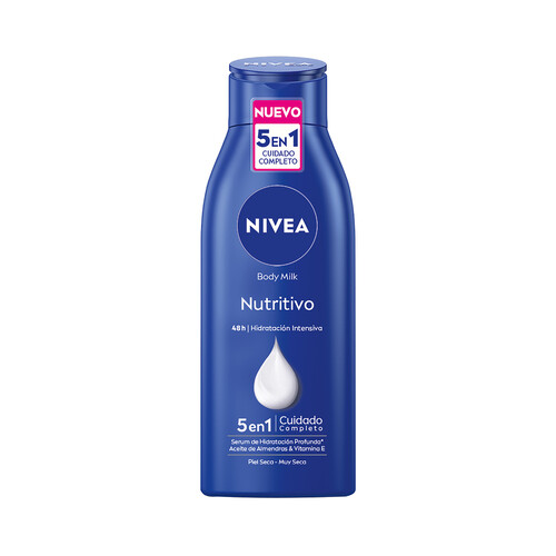 NIVEA Body milk nutritivo e hidratante, con aceite de almendras, para piel seca y muy seca NIVEA 400 ml.