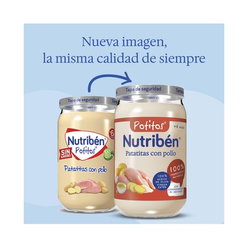 NUTRIBÉN Potitos® de patatitas con pollo a partir de 6 meses 235 g.