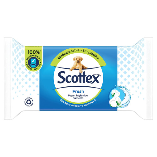 SCOTTEX FRESH  Toallitas wc húmedas con vitamina E 40 uds.