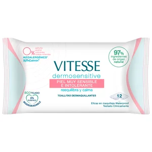 VITESSE Dermosensitive Toallitas limpiadoras y desmaquilladoras, para pieles muy sensibles 12 uds.
