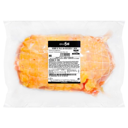 MOIBÓ Redondo de pollo relleno con huevo, queso y bacon 700 g.