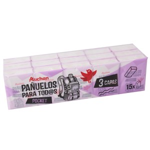 Imagen de PRODUCTO ALCAMPO Pocket Pañuelos de papel de 3 capas 15 uds.