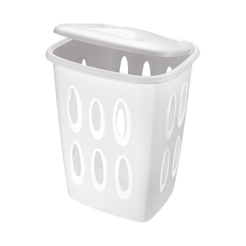 Cesto pongotodo de plástico, color blanco,40 litros, ESSENTIAL.