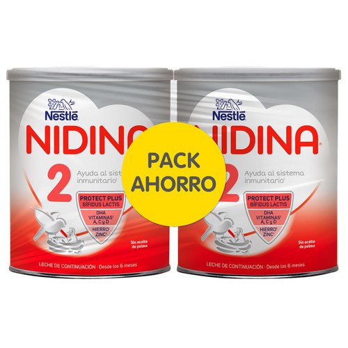 NIDINA 2 Leche (2) de continuación, a partir de 6 meses 2 x 800 g.
