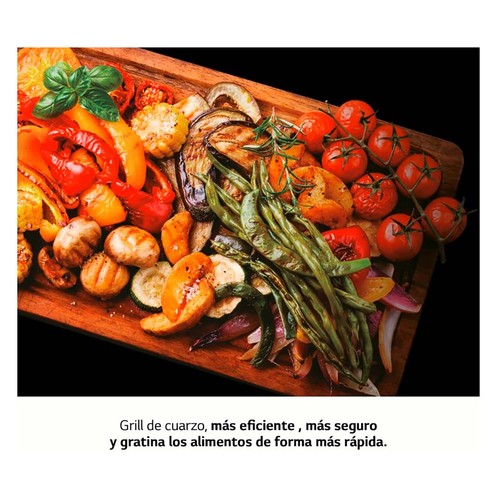 Microondas con grill LG MH6042DW, color blanco, capacidad 20L, Potencia: 700W, Grill: 600W.